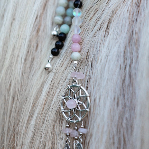ROSE quartz Rhythm Mane Beads, horse/pony, speed beads, trail beads, equestrian - Picture 1 of 6